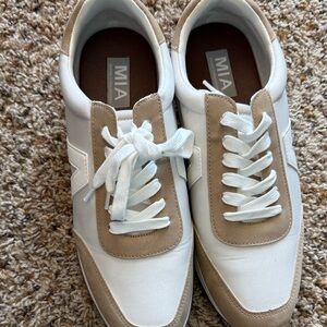MIA Cream and White Casual Sneakers